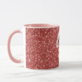 Mug Red Glitter Pink Love Joy Butterflies (Gauche)