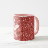 Mug Red Glitter Pink Love Joy Butterflies (Devant droit)