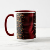 Mug Red Gold Faux Cowgirl Southwest Cowhal Nom (Gauche)