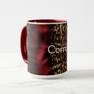 Mug Red Gold Faux Cowgirl Southwest Cowhal Nom