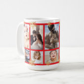 Mug Red Gold Merry Christmas Best Dad Ever Photo (Devant gauche)