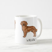Mug Red Golden Retriever Dessin Chien personnalisable  (Devant droit)