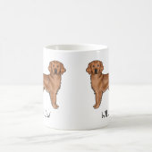 Mug Red Golden Retriever Dessin Chien personnalisable (Centre)