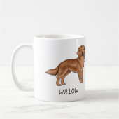 Mug Red Golden Retriever Dessin Chien personnalisable (Gauche)