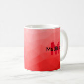 Mug Red gradient geometric mesh pattern Monogram (Devant droit)