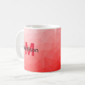 Mug Red gradient geometric mesh pattern Monogram (Devant gauche)