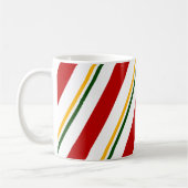 Mug Red Green & Gold Brown Bonbons Stripes Noël (Gauche)