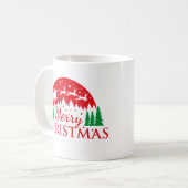 Mug Red Green Joyeux Noël Père Noël Sleigh (Devant gauche)