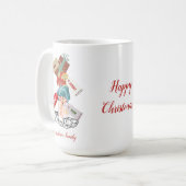 Mug Red Green Sleigh Script tendance Noël unique (Devant gauche)