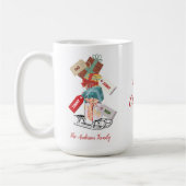 Mug Red Green Sleigh Script tendance Noël unique (Gauche)