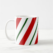 Mug Red Green & White Sucre de canne Stripes Noël (Gauche)