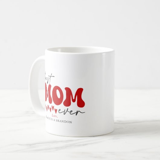 Mug Red Grey mignonne meilleure maman jamais (Devant gauche)