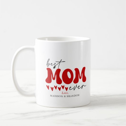 Mug Red Grey mignonne meilleure maman jamais (Gauche)