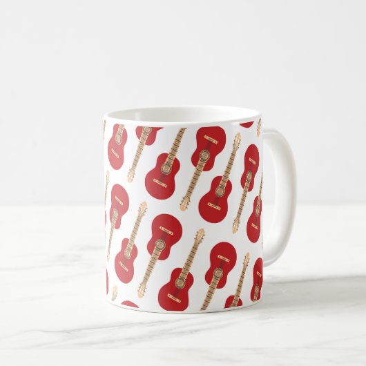 Mug Red Guitar Pattern (Devant droit)