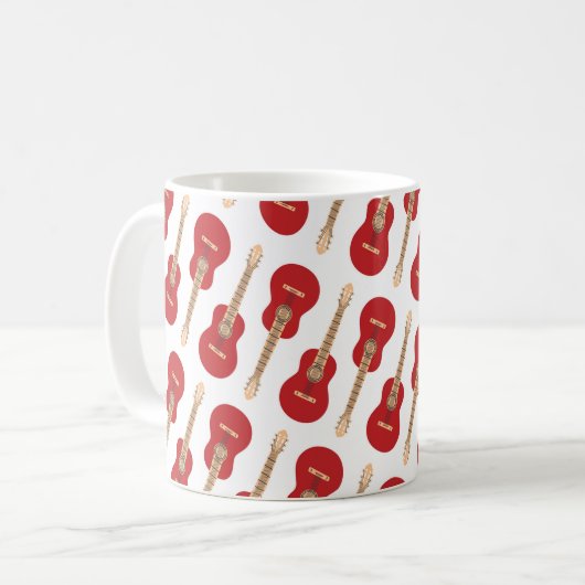 Mug Red Guitar Pattern (Devant gauche)