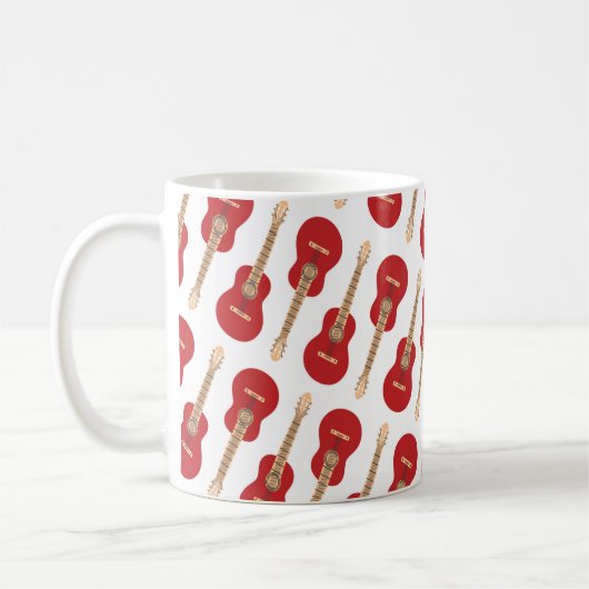 Mug Red Guitar Pattern (Gauche)
