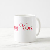 Mug Red happy vibes vacances simple minimum calligraph (Devant droit)