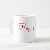 Mug Red happy vibes vacances simple minimum calligraph (Devant gauche)