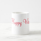 Mug Red happy vibes vacances simple minimum calligraph (Centre)