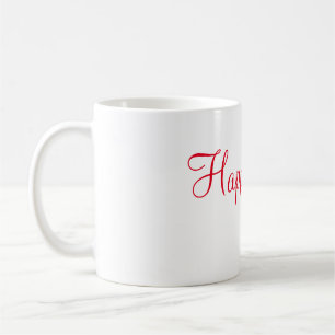 Mug Red happy vibes vacances simple minimum calligraph