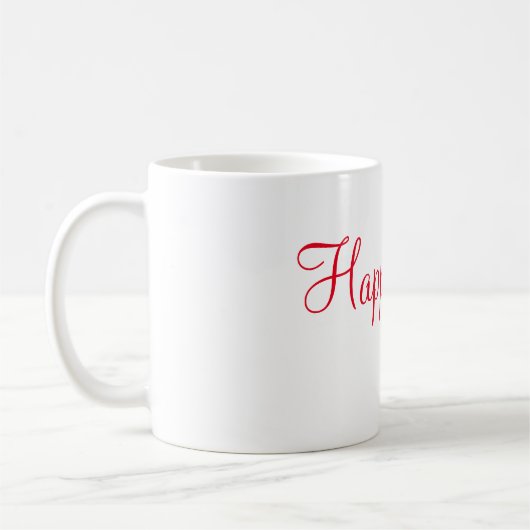 Mug Red happy vibes vacances simple minimum calligraph (Gauche)