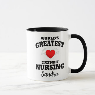 Mug Red Heart Angel Wings Directeur des soins infirmie