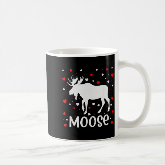 Mug Red Heart Cud Love Graphic Moose Lover Valentine D (Droite)