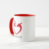 Mug Red Heart Deer Couple Personnalisé Saint Valentin (Devant gauche)