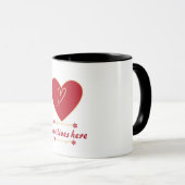 Mug Red Heart Floral Design – “Love Lives Here”  (Devant droit)