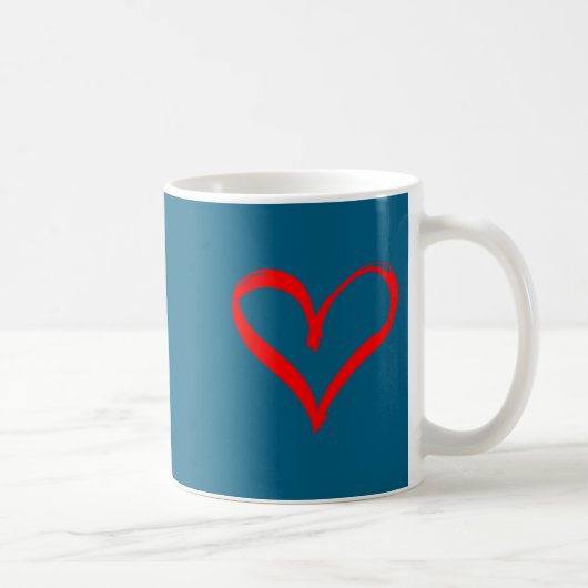 Mug Red Heart Funny Cute Design For Men Women Husband  (Droite)