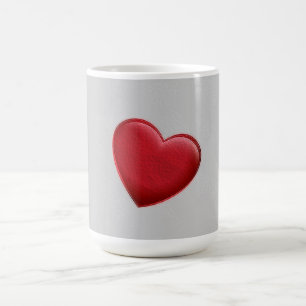 Mug Red Heart Grey Mariage d'amour tendance