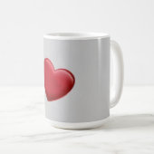 Mug Red Heart Grey Mariage d'amour tendance (Devant droit)