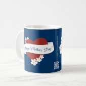 Mug Red Heart Happy Mother's Day Banner QR Code (Devant gauche)