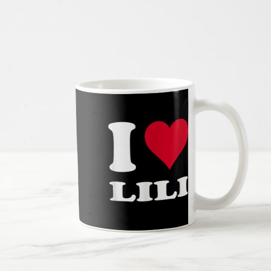 Mug Red Heart I Love Lili (Droite)