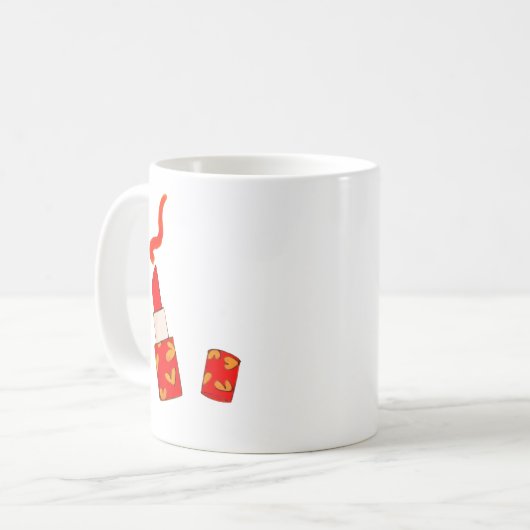 Mug Red Heart Lipstick Pop Art Design (Devant gauche)