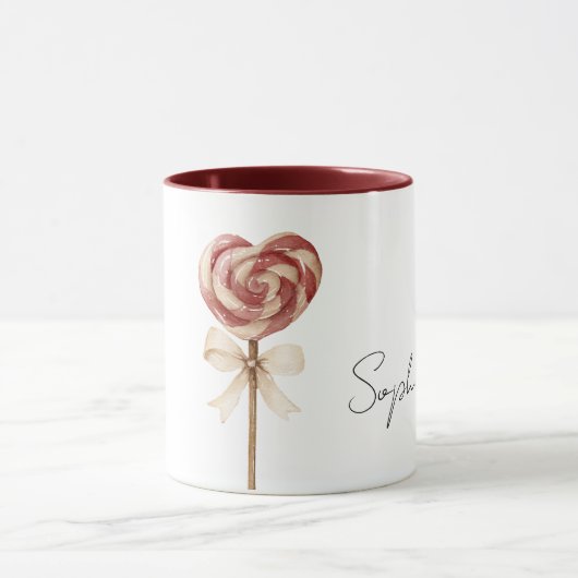 Mug Red Heart Lollipop Sucker (Centre)