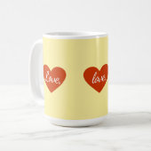 Mug Red Heart Love personnalisable (Devant gauche)