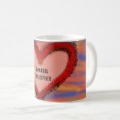 Mug Red Heart Noms Sienna Blue Yellow Sky (Devant droit)