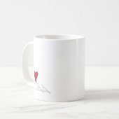 Mug Red Heart White Doves en amour Rustique moderne (Devant gauche)