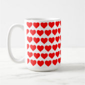 Mug Red Hearts design pattern valentine love (Gauche)