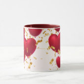 Mug Red Hearts Gold Confetti (Centre)
