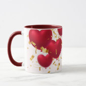 Mug Red Hearts Gold Confetti (Gauche)
