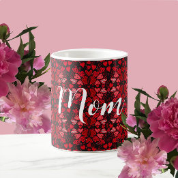 Mug Red Hearts Love Personnalisé