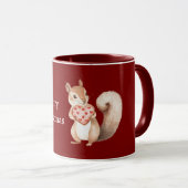 Mug Red Hearts Squirrel Christmas (Devant droit)