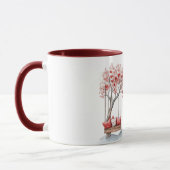 Mug Red Hearts Tree Swing Hugs Kisses   (Gauche)