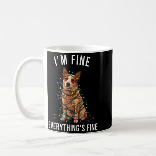 Mug Red Heeler Christmas I'm Fine Everything Is Fine (Gauche)