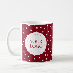 Mug Red Holiday Confetti Minimal Business Logo Personn