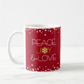 Mug Red Holiday Snowflake Paix Joie Amour Moderne Simp (Gauche)