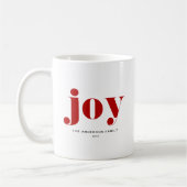 Mug Red JOY Bold Typographie moderne Noël (Gauche)