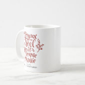 Mug Red Joyeux Noël et Bonne Année Calligraphie (Devant gauche)
